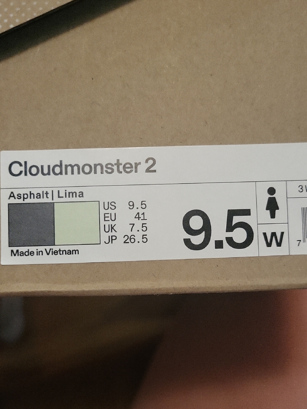 Size 9.5 Cloudmonster 2 Women'sAthletic Shoes in Black and Lime with Pink - Picture 7 of 7